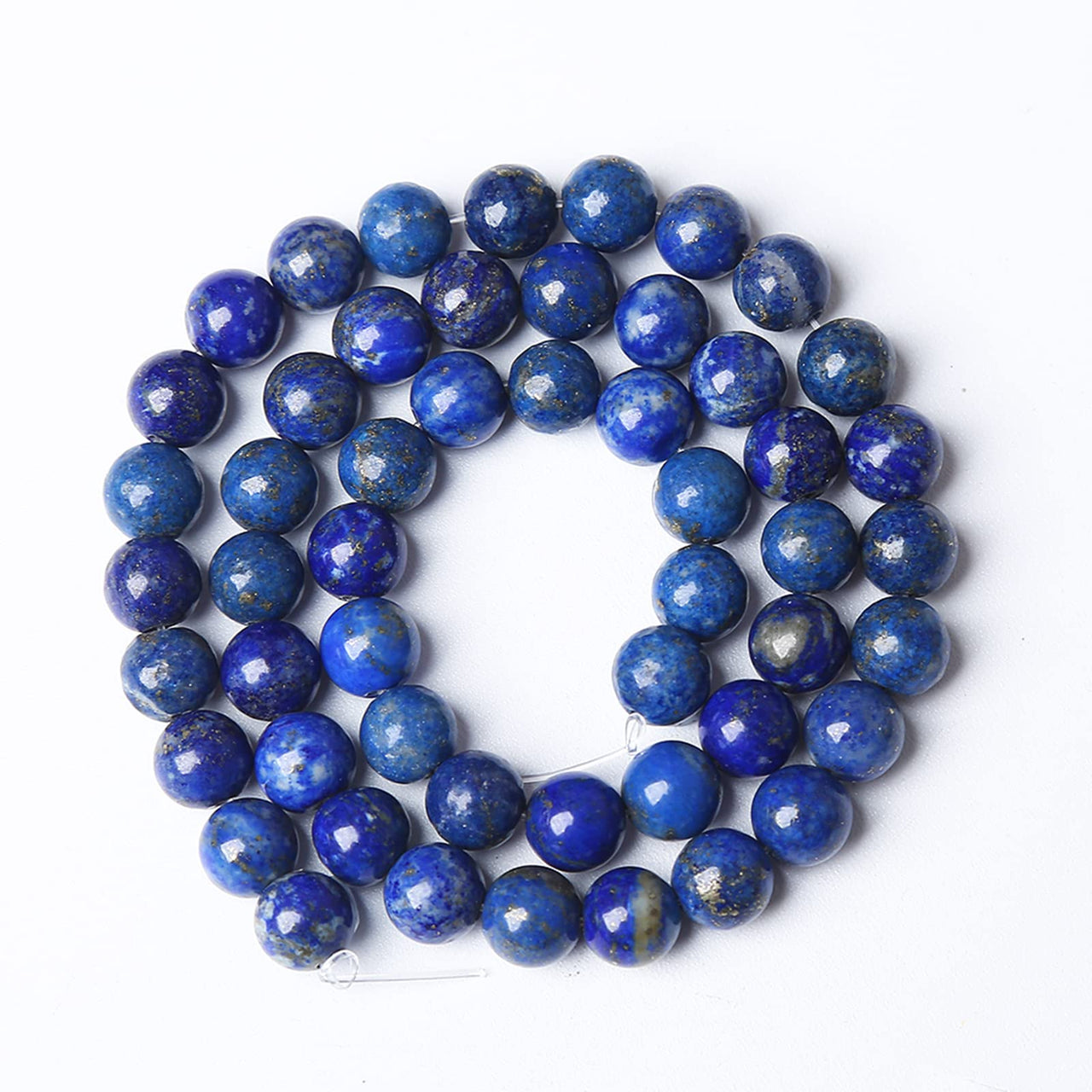 8mm 45PCS Natural Lapis Lazuli Gemstone Beads AAA+ Round Loose Stone Beads for Jewelry Making Crystal Energy Stone Healing Power DIY Gift Lapis Lazuli Stone 8mm