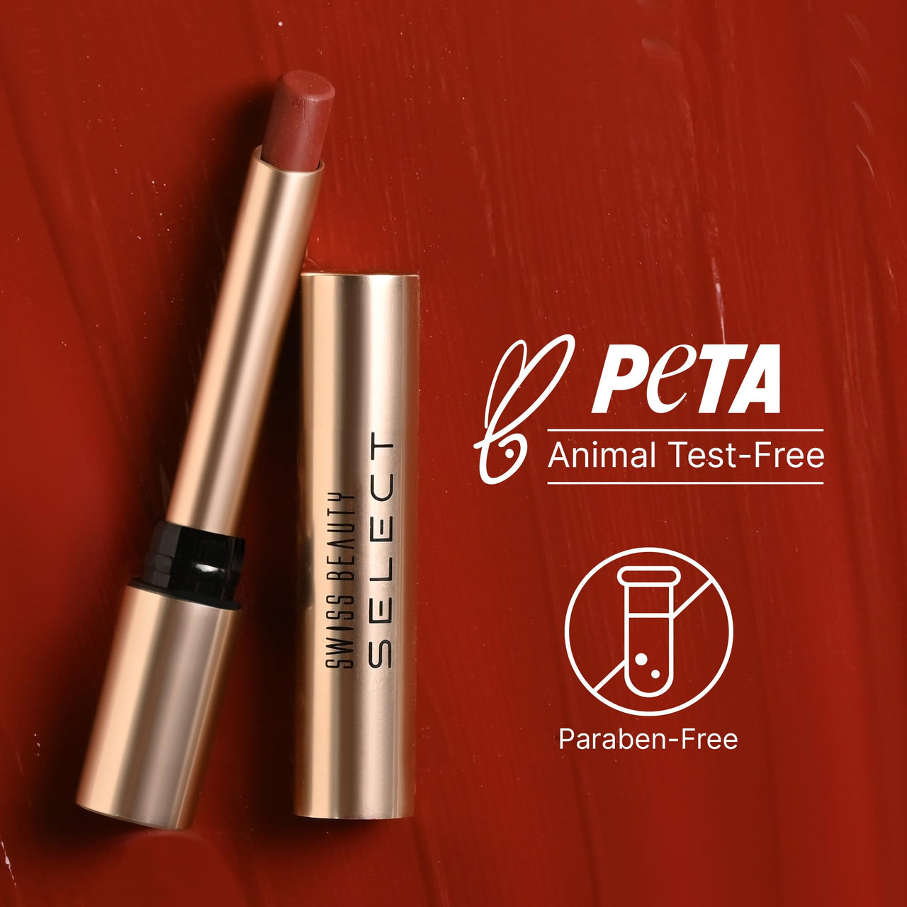 Swiss Beauty Select High On Shine Creamy Lipstick | With Mirror-shine finish | Enriched with Vitamin E | Shade- Red Mandate, 1g |