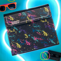 Trapper Keeper Binder, Retro Design, 1 Inch Binder Includes 2 Folders and Extra Pocket, Metal Rings and Spring Clip, Secure Storage, Paint Splatter, Mead School Supplies (260038FO-ECM)