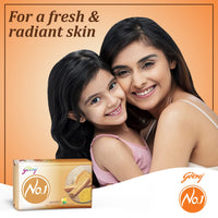 Godrej No.1 Sandal and Turmeric Soap - Pack of 4 (150g each) - High TFM (Grade 1 Soap) | Soaps For Bath | Long-Lasting Fragrance