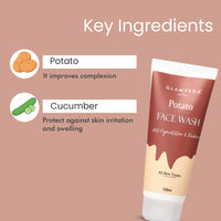 Glamveda Potato Anti Pigmentation Face wash - Reduces Hyperpigmentation & Clarifies skin - No Paraben, SLS, silicone - All Skin Types100ml