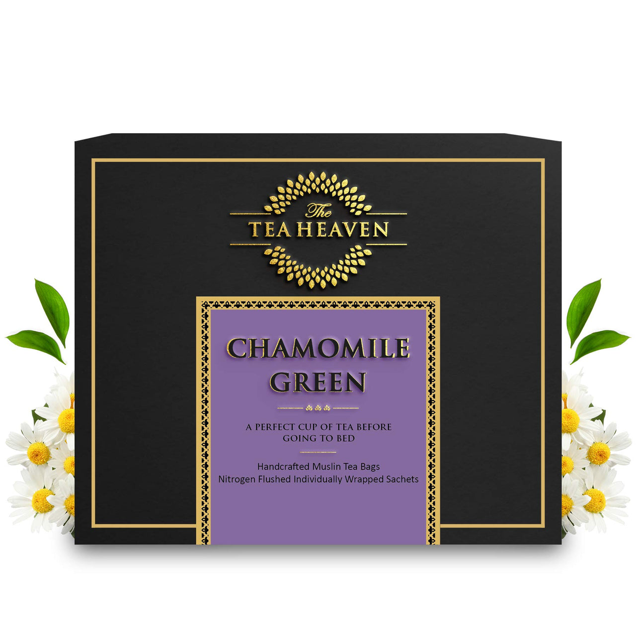 The Tea Heaven | Tea Gift - Chamomile Green Tea-Organic Chamomile-Promotes Better Sleep and Fight Depression-100% Natural Ingredients-17 Tea Bags (16+1 Free Samples)