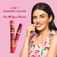 Blue Heaven Get Matte Lip Tower 4-in-1 Stackable Lipstick Combo Set | Moisturizing & Lightweight | Smooth Matte Finish |Intense Color Payoff| Easy to Carry, 6gm