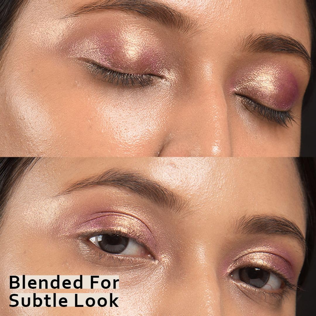 Lavenza Liquid Eyeshadow Dual Shade (Pink & Metallic Gold) in One Swipe| Clean, Silicone & Talc Free| Mess-Free, Long-Lasting, Smudge-Proof, Pro-Like Finish in Seconds| Safe for Sensitive Skin|3.5 ml