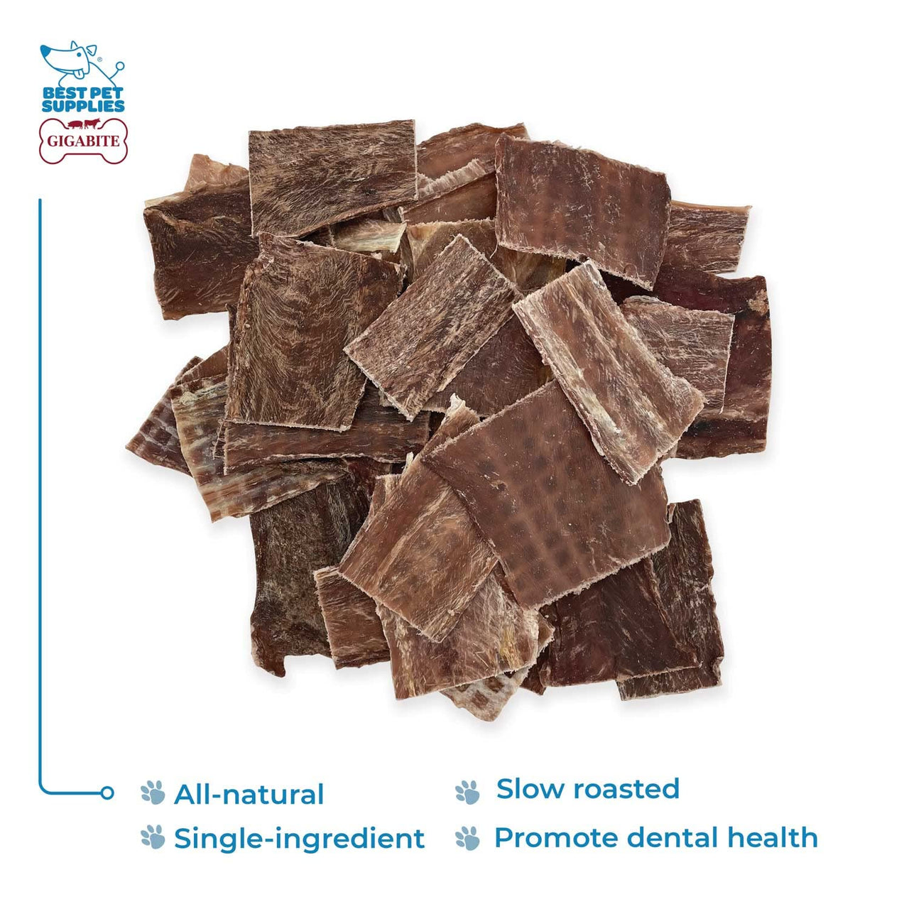 GigaBite Assorted Beef Gullet Jerky (1-Pound) - All Natural, Free Range Beef Esophagus Taffy Dog Treat by Best Pet Supplies 1-LB Esophagus Strips