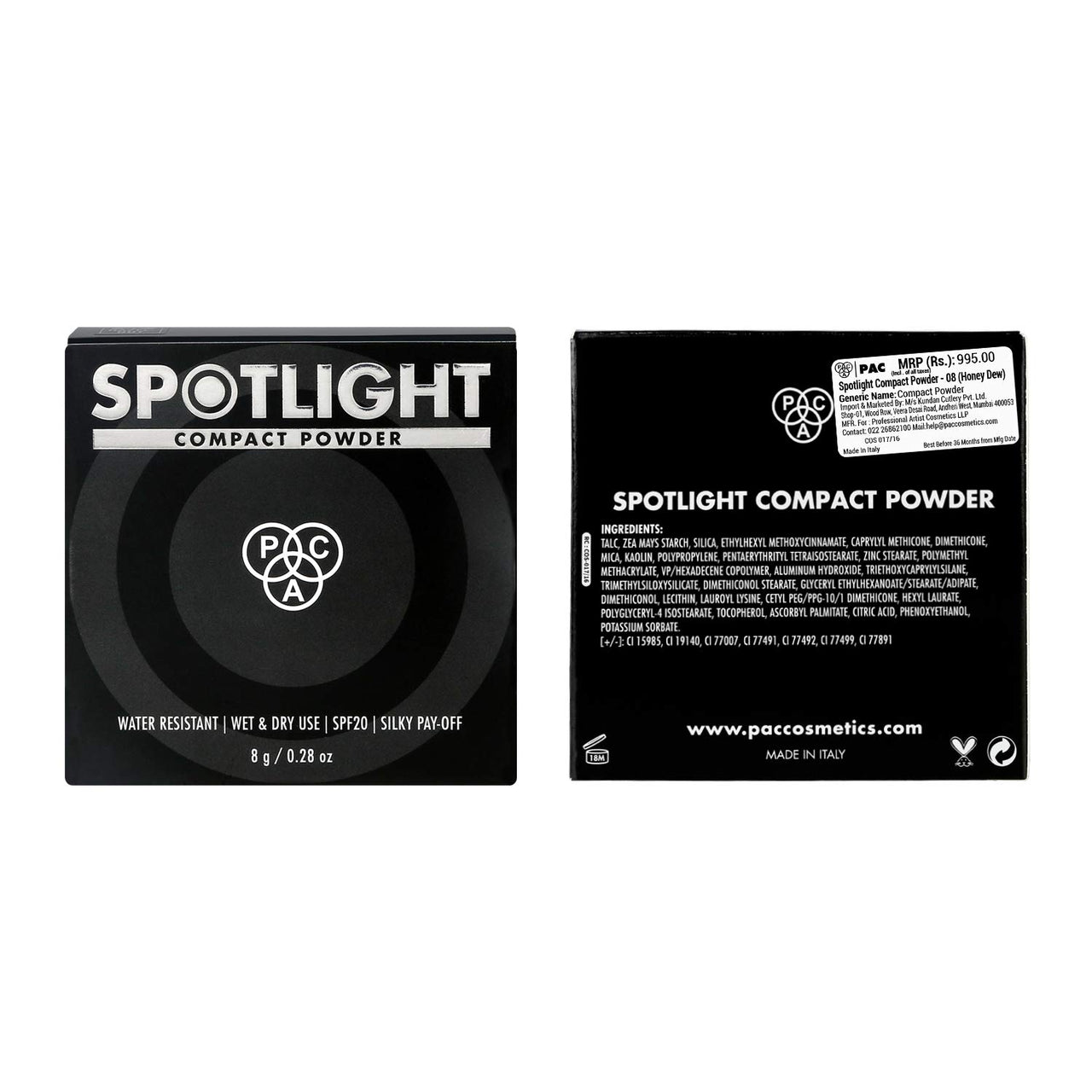 PAC Spotlight Compact Powder - 08 (Honey Dew)