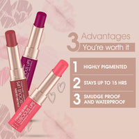 Colors Queen Luscious Lips Creamy Matte Lipstick | Highly Pigmented with Smooth Application | Smudge Proof & Waterproof | Long Lasting Lipstick for Women (Royal Rust Maroon - 3.5g)