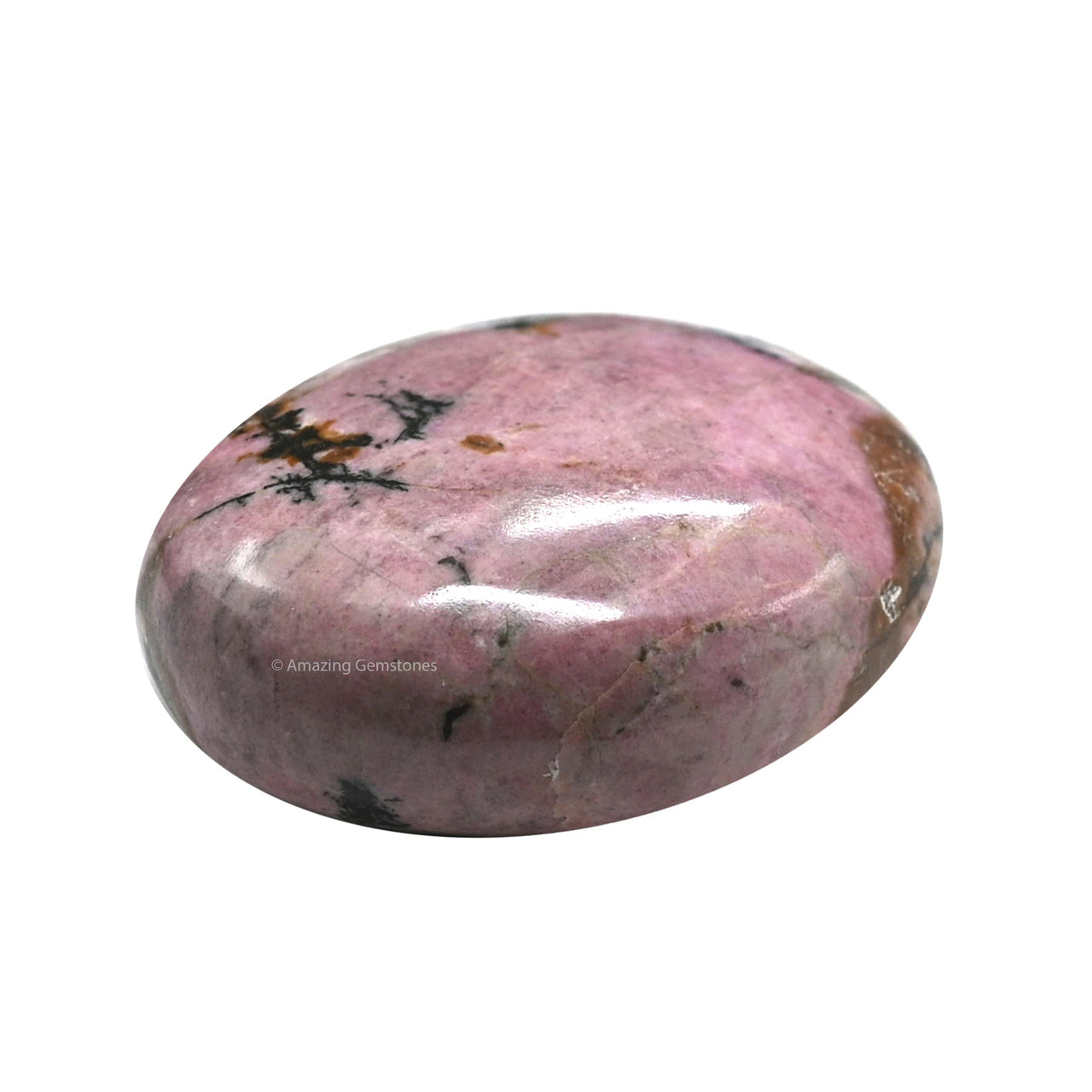 Rhodonite Palm Stone - Hot Massage Worry Stone for Natural Body Chakra Balancing, Reiki Healing and Crystal Grid Rhodonite