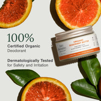 Juicy Chemistry Blood Orange & Geranium Organic Deodorant Jar, 25 g | Deo for Women & Men | Brightening Deodorant Jar & Body Perfume | Reduces Pigmentation | Long Lasting Citrus Fragrance | Safe for Sensitive Skin