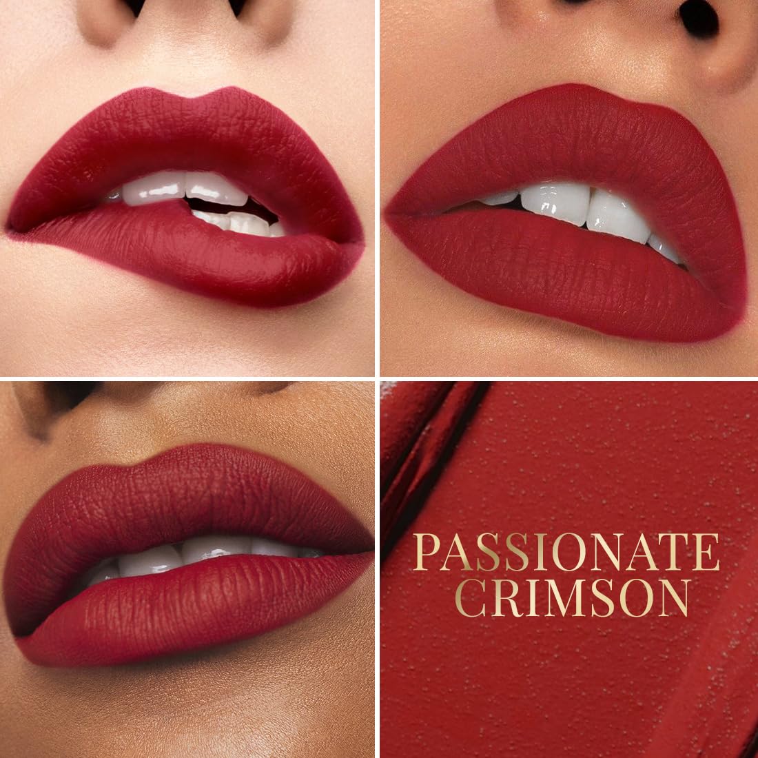 mCaffeine Shades Velvet Blur Matte Liquid Lipstick | 12 Hrs Intense Stay | Lightweight & Non-drying, Blurs Lip Creases | Transferproof & Smudgeproof | Lipstick for Women | 4 ml - Passionate Crimson