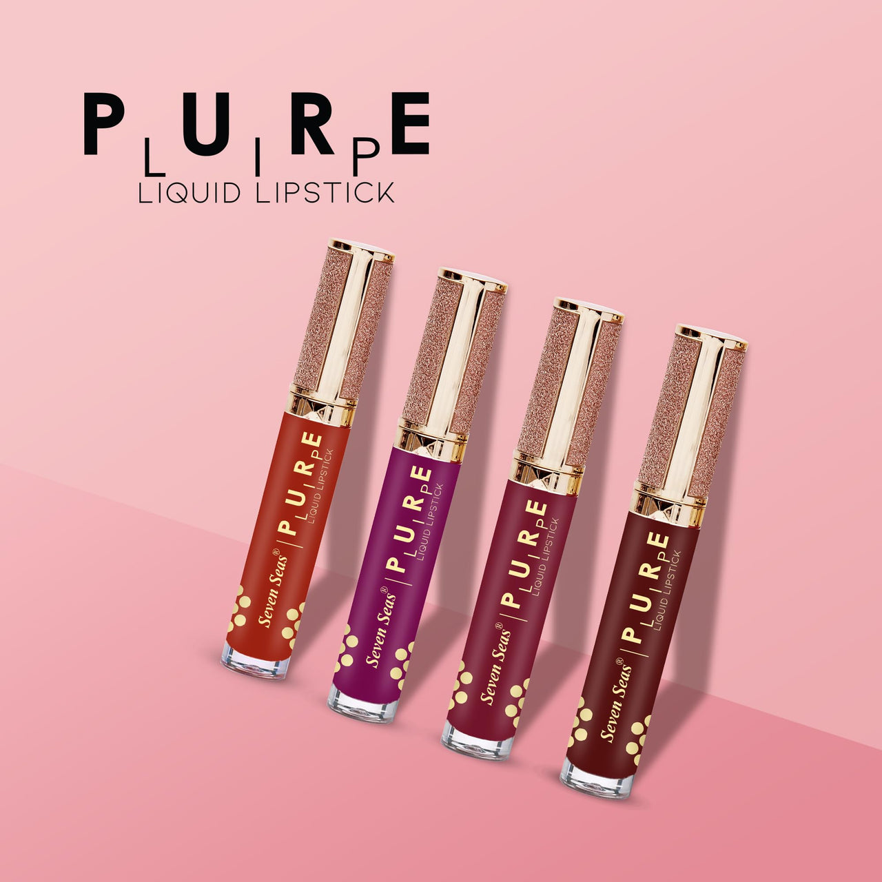 Seven Seas Pure Liquid Lipstick, Matte Finish, Purple (Matte Red, 7ml)