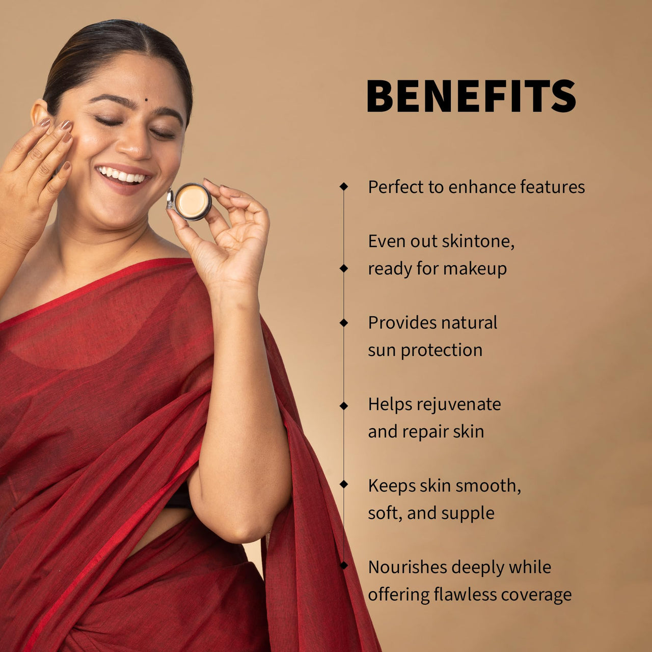 Barva Spf 50, 2 In 1 Cream Full Coverage Semi-Matte Foundation For All Skin Type And Concealer, Perfect For Indian Skin Tones, 9G (Beige)