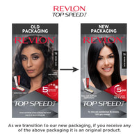 Revlon Top Speed Hair Color for Women Natural Black | Ginseng Root Extract and Mother of Pearl | 100% Grey Coverage in 5 Minutes | Ammonia Free, Easy Application and Intense Conditioning