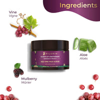 Pilgrim Red Vine At-home Facial Kit with Eco-friendly Jute Bag | Instant Glow | Set of 4: Face Toner ,Face Scrub ,Face Cream, Face Mask | Vegan | Cruelty Free | Skincare
