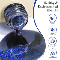 Bolt Bee 9D Cat Eye Gel Nail Polish Magnetic Soak Off UV/LED Gel, Long-Lasting, High Shine, Glitter Effect, Salon & DIY Manicure 9ml (Purple)