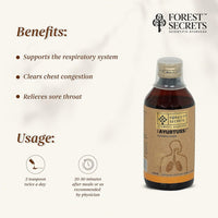 Forest Secrets Ayurtuss Cough Syrup- 200ml, Non-Drowsy Ayurvedic Cough Reliever, Fast Relief from Cough, Sore Throat & Cold (Ayurtuss- Adult (Pack of 1))
