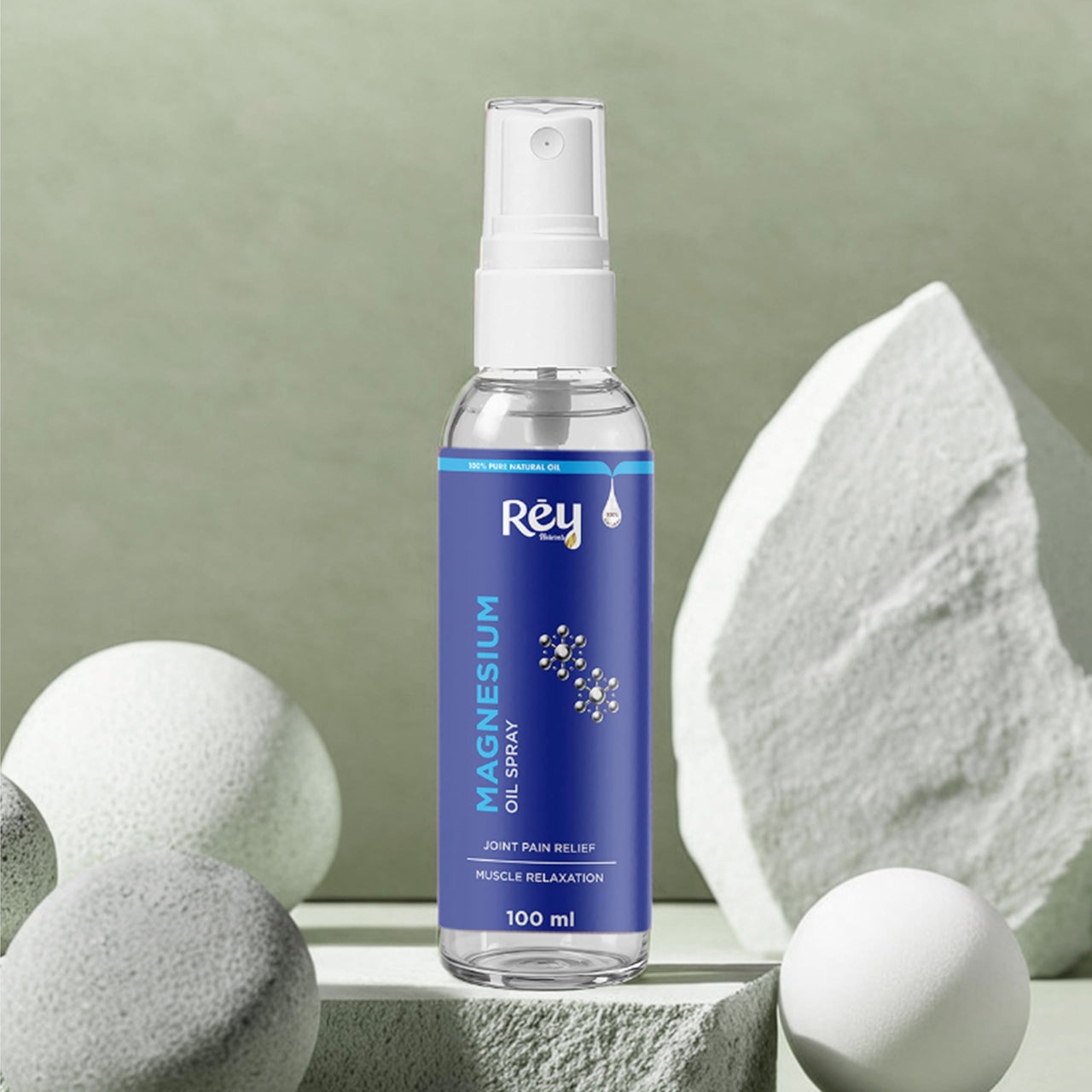 Rey Naturals Magnesium Oil Spray For Feet|Magnesium Oil For Full Body Relax & Joint Care|Massage Oil For Pain Relief|Magnesium Oil For Feet, Better Sleep, Cramp Relief| Pain Relief Oils 100ml (2)
