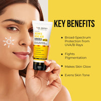 Dr. Sheth's Kesar & Kojic Acid Sunscreen with SPF 50 Pa++++ | For Pigtation-Free Skin | No White Cast & Light Weight | For Daily Moisturization | For All Skin Types | 30 g