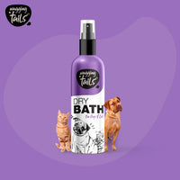 Wagging Tails Dry Bath Waterless Shampoo for Pets - 200ml - Pack of 2 | Fresh Natural Fragrance with Deep Cleansing for Grooming and Bathing for Dogs and Cats | Dry Bath waterless Shampoo