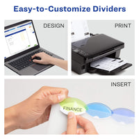 Avery Insertable Style Edge Plastic Dividers for 3 Ring Binders, 5-Tab Set, Multicolor, 1 Set (11200)