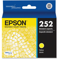 EPSON 252 DURABrite Ultra Ink Standard Capacity Yellow Cartridge (T252420-S) Works with WorkForce WF-3620, WF-3640, WF-7110, WF-7610, WF-7620, WF-7710, WF-7720, WF-7210 1 Count (Pack of 1)