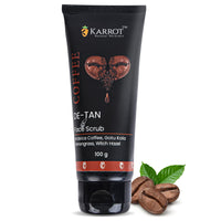 Karrot Natural Skincare Coffee Scrub, Fades Tan, Blackhead Removal Cream, Exfoliates Dead Cells, Anti Inflammatory, Made with Gotu Kola and Lemongrass, For Men and Women, All Skin Types, 100gms