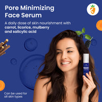 Karrot Natural Skincare Niacinamide Face Serum 10% Concentration, For Pore Tightening & Brightening, Reduces Acne, Balances Oil, Contains Bakuchiol & Vitamin E, For Men & Women, All Skin Types, 30ml