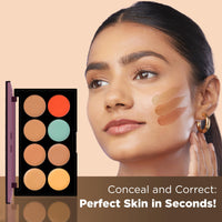 Hilary Rhoda Concealing & Contouring | 8 Shades in Palette | Colour Corrects with High Coverage | Face Palette | Hides Dark Spots & Pigmentation | Buildable Coverage | 12g (Shade-2)