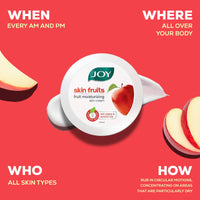 Joy Skin Fruits Moisturizing Cream With Apple, Jojoba & Almond Oil (500ml) | Quick Absorbing & Non Sticky Cold Cream for Face, Hands & Body | For Healthy, Soft & Glowing Skin