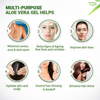 INDUS VALLEY Bio Organic Pure Multipurpose Aloe Vera Gel With Green Tea Extract For Face, Body & Hair,For Glowing & Soothing Skin, Anti-Ageing & Acne, Suitable to All Skin Type - 50ml