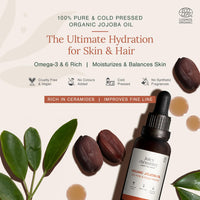 Juicy Chemistry Organic Jojoba Oil, 30 Ml | 100% Pure, Cold Pressed & Virgin | Carrier Oil For Skin, Hair & Cuticles | Naturally Rich In Vitamin E & Ceramides | Deeply Moisturising Anti-Ageing Oil