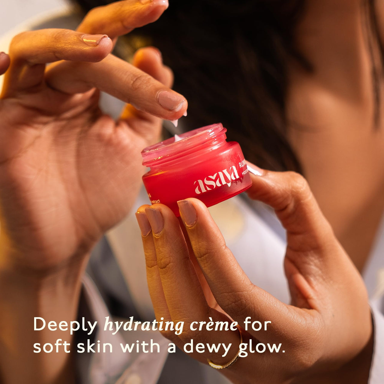 Asaya Moisture Cocoon Creme | Lightweight Moisturizing Cream | Niacinamide, Watermelon & Coconut Water Extract | Soothes, Firms & Adds Glow | Non-Sticky | For Dry to Normal Skin Types | 15 gm
