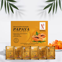 NutriGlow NATURAL'S Advanced Pro Formula Papaya Facial Kit, For Glowing Skin - 10gmx6 Each, Pack of 2