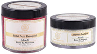 Khadi Natural Rose and Aloevera Face Massage Gel, 100g & Khadi Natural Rose and Papaya Face Scrub, 50g