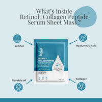 BAKE Retinol + Collagen Peptide Serum Sheet Mask for Anti Aging & Skin Rejuvenation | With Squalane, Rosehip Oil | Paraben Free, 100% Biodegradale Mask | Pack of 2