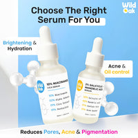 WildOak 2% Salicylic Acid + Mandelic Acid Face Serum | Acne Killer, Blackheads & Excess Oil | Gentle & Great for Sensitive Skin | Pore Cleansing & Skin Exfoliation | For Men & Women | 30ml