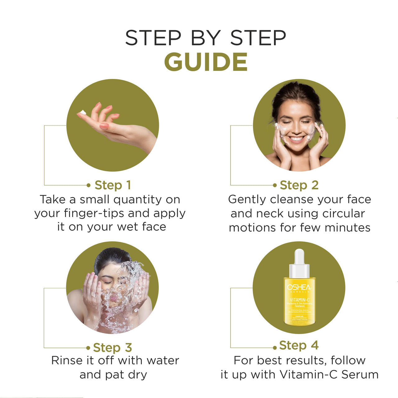 Oshea Herbals Brightening & Skin Illuminating Gel Facewash for All Skin Types | Removes Pigmentation & Brightens with Vitamin C & Grapefruit Extract - 150g
