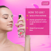 VAADI HERBALS Rose Water For Healthy&Hydrated Skin-100% Natural&Pure Rose Water Reduces Skin Redness,Itchiness And Inflamation Improves Skin Complexion Prevents Skin Ageing Alcohol Free-250Ml