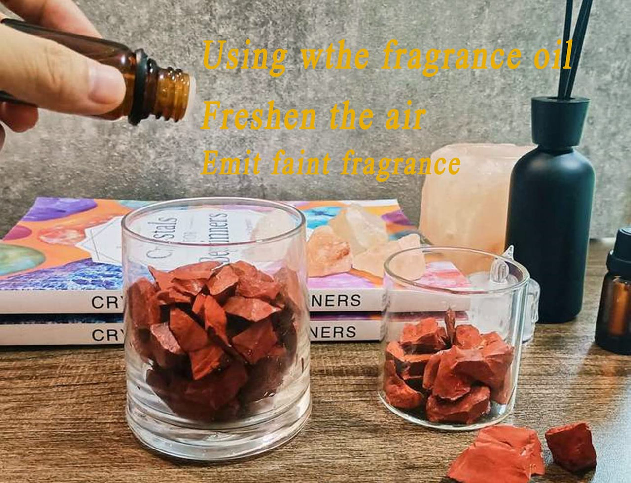 DUQGUHO Red Jasper Natural Crystal Quartz Bulk Raw Rough Healing Crystal Stones Reiki Crystal Stone Tumbling Cabbing Fountain Rocks Polishing Cutting Gemstone 0.45 lbs Red Stone