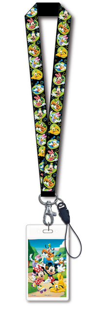 Disney Mickey & Gang Black Lanyard with Card Holder