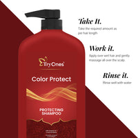 TryOnes Color Protect Shampoo, Vibrant & Revived Colour, For Colour-treated Hair, Protects from UVA & UVB, 1000 ml