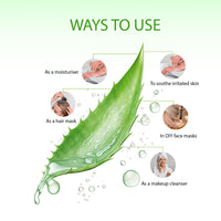 Vitro Aloe Vera Gel for Face, Skin and Hair - with Vitamin E, Rosemary Extract, Cucumber Extract and Aloe vera Juice - 100ml