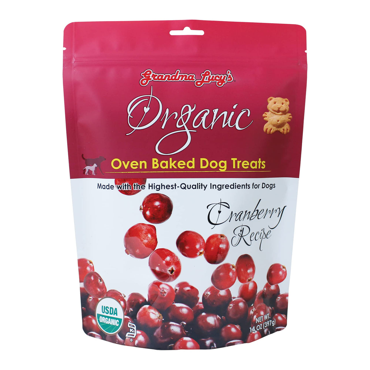 Grandma Lucy's  Organic Oven Baked Dog Treats - Cranberry, 14 oz