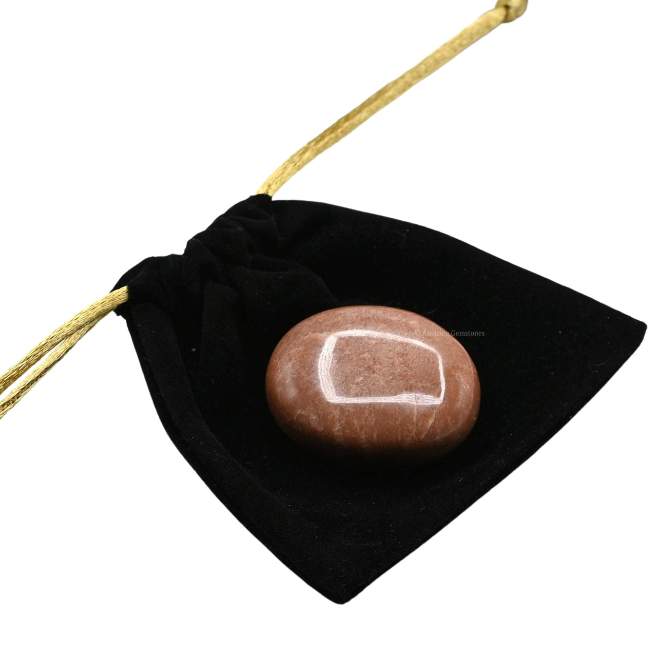 Peach Moonstone Palm Stone - Hot Massage Worry Stone for Natural Body Chakra Balancing, Reiki Healing and Crystal Grid Peach Moonstone