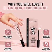 GLAMVEDA Hair Finishing Gel Stick For Women | Non-Greasy And Non-Sticky | One-Stop Solution For Hair Styling | 24 Hours Stay | With Rice Water | 20ml Pack Of 1