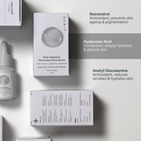 Gabit Multi-Peptide & Resveratrol Pro-ageing Serum For Wrinkles, Fine Lines, Dark Spots | Boosts Collagen | Normal, Oily, Dry, Sensitive Skin Types |Vit-C, Hyaluronic, Chamomile |For Women & Men, 30 ml
