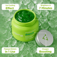 Light Up Drench Hydrating Jelly Mask for Glowing Skin, De-tanning, Brightening, Natural Radiance, Refreshing, Hydrating, Chlorophyll, Cucumber, Spirulina, Rosewater, Aloe Vera - 100 ml Face Pack