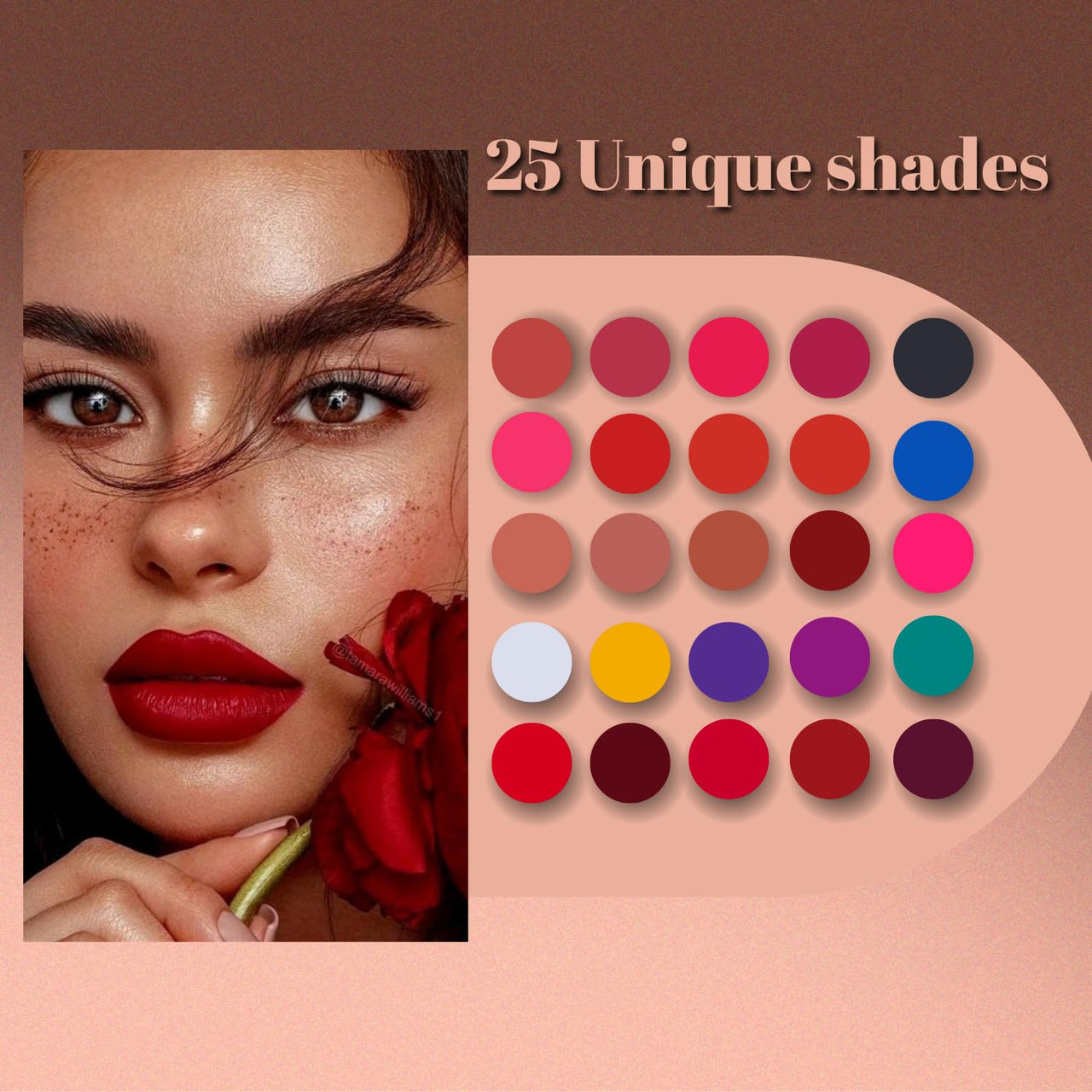 Lakyou Beauty Multi-Shade Lip Palette with 25 Colors, 24g | Versatile Lipstick Palette | Bold, Nude, and Vibrant Shades for Every Occasion
