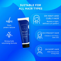 Arata Styling Hair Gel For All Hair Types | Medium to Strong Hold | Tames Flyaways & Adds Definition | Creates Slicked-Back Looks, Adds Texture with Organic Flaxseeds | 50 ML
