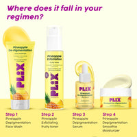 The Plant Fix Plix | Pineapple De-Pigmentation Regime with Pineapple Exfoliation Fruity Toner, Pineapple Juicy Cleanser, Pineapple Depigmentation Dewy Serum, & Smoothie Moisturizer
